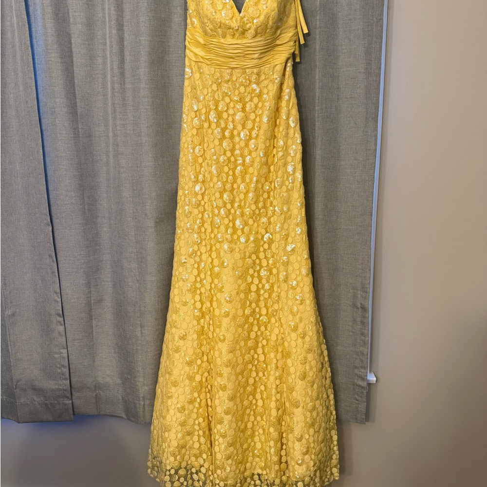 Elegant Yellow Evening Gown